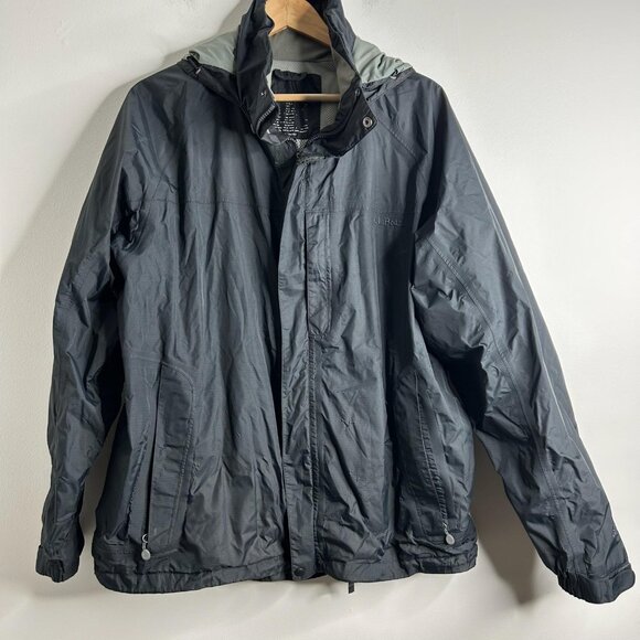L.L.Bean Gore-Tex Jacket Mens XL Black Hooded Waterproof Rain Shell Windproof - Picture 1 of 12